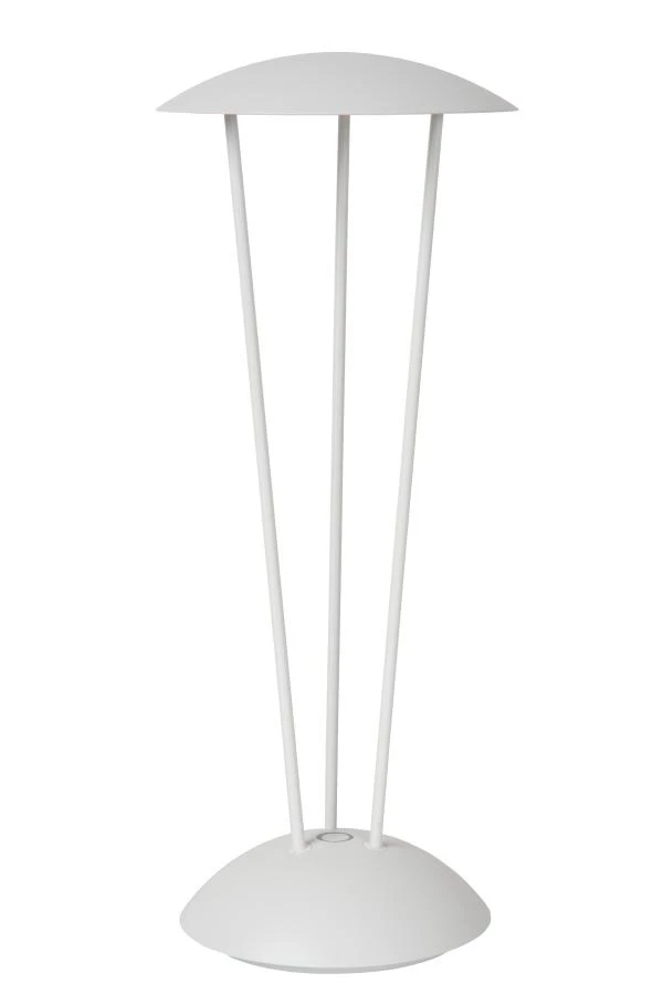 Lucide RENEE - Lámpara de mesa Recargable Dentro/Fuera - Batería/acumulador - Ø 12,3 cm - LED Dim to warm - 1x2,2W 2700K/3000K - IP54 - Con estación de carga inalámbrica - Blanco - apagado
